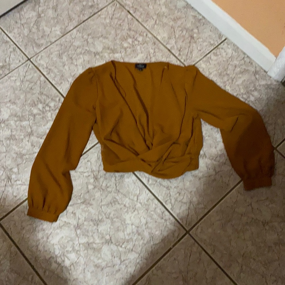 Brown long sleeve blouse